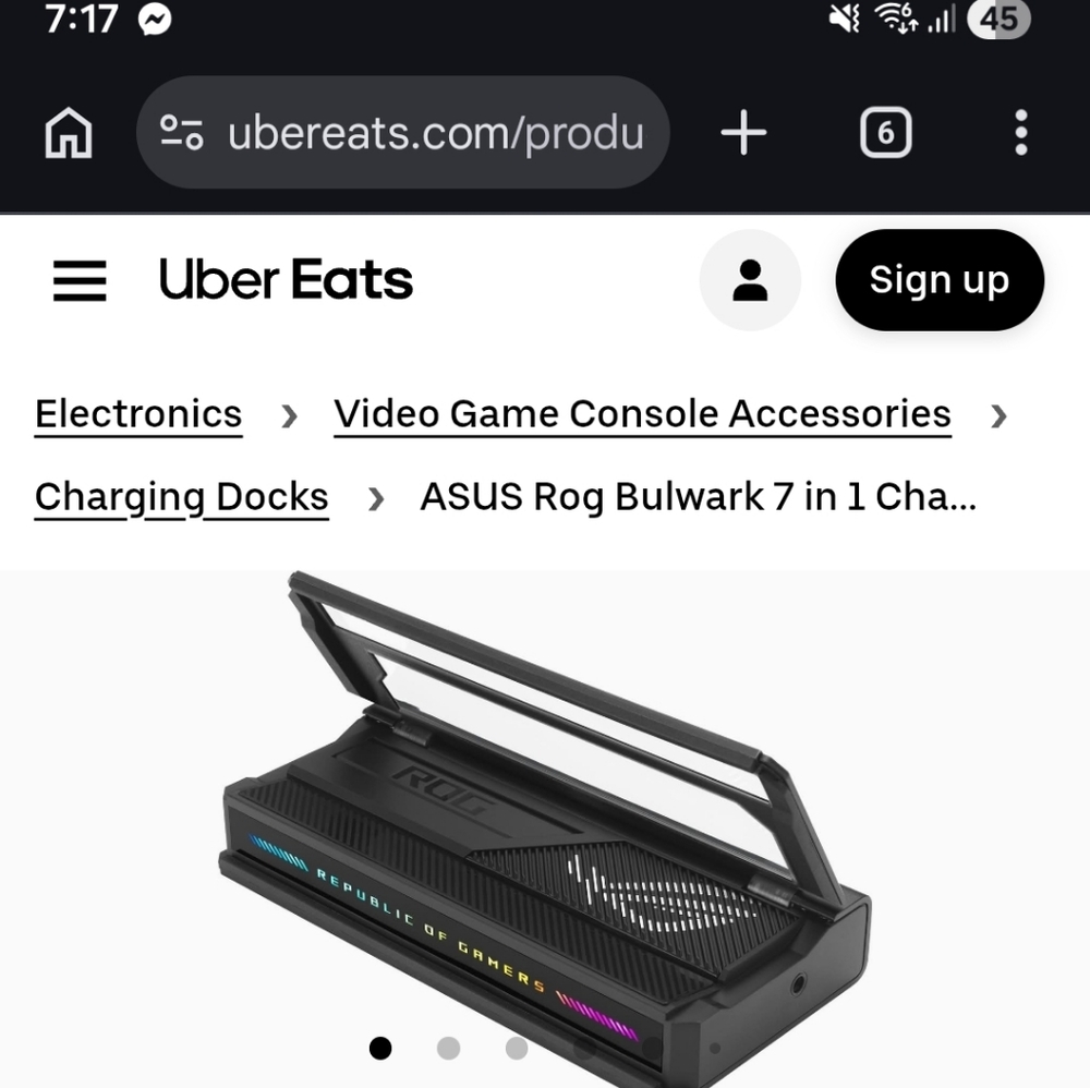 ASUS ROG Bulwark 7-in-1 Gaming Cooling Dock in Black with RGB Accents